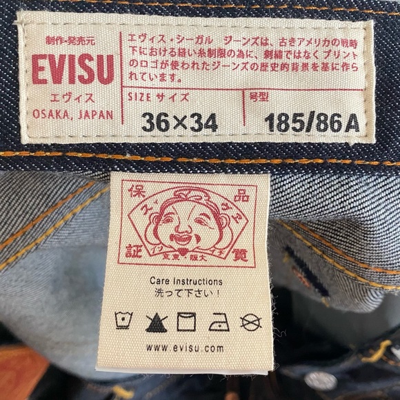 EVISU Original Seagull Icon Denim Jeans, 36" x 34" - Picture 5 of 8